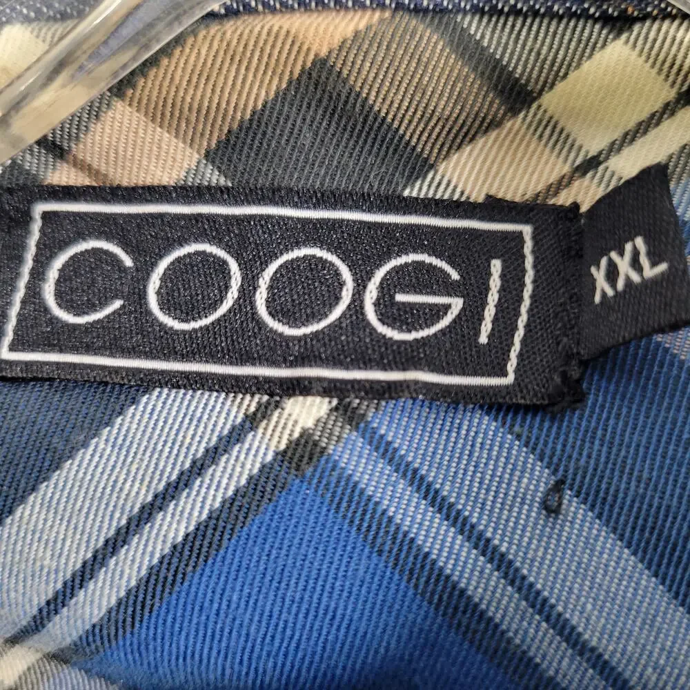 Coogi Heritage Men's Blue Plaid Button Up Shirt Size 2XL 3226-1296 - Picture 3 of 7